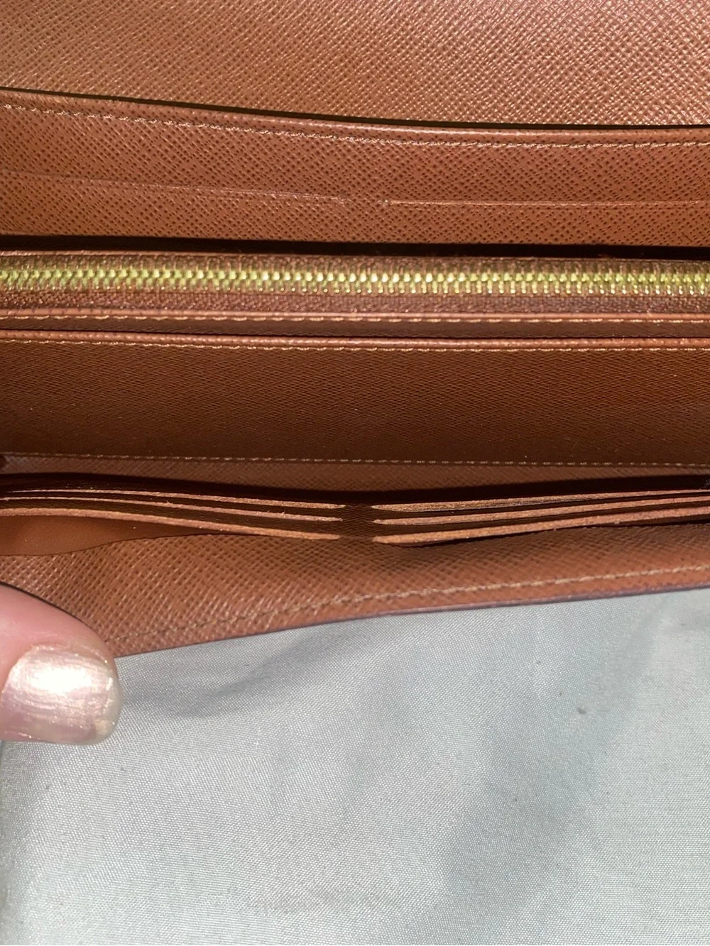 Louis Vuitton Monogram Fold-Over Continental Wallet in Brown and Gold